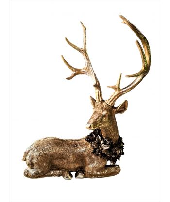 DUŻY BEŻOWY LEŻĄCY JELEŃ...