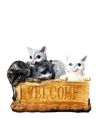KOT KOTY Z TABLICZKĄ WELCOME