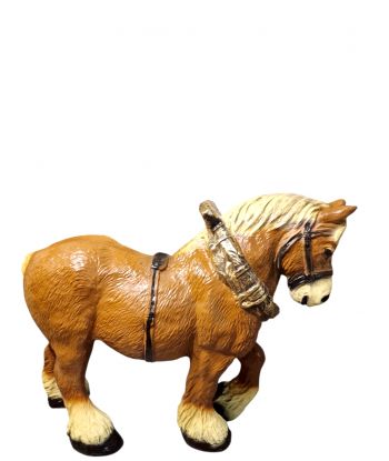 DUŻY KOŃ BRĄZOWY DO WOZU...